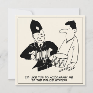 Leuke Cartoon van Politieagent vraagt Man om mee t Kaart