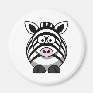 Leuke Cartoon Zebra Sjabloon Magneet