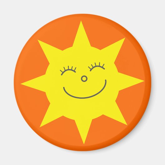 Leuke Cartoon Zon Happy Face Sinaasappel Custom Magneet (Voorkant)