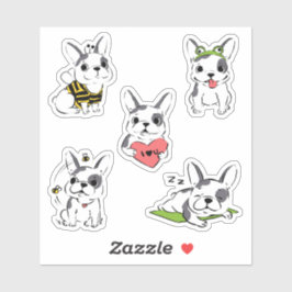 Leuke cartoonachtige Franse Bulldog Sticker