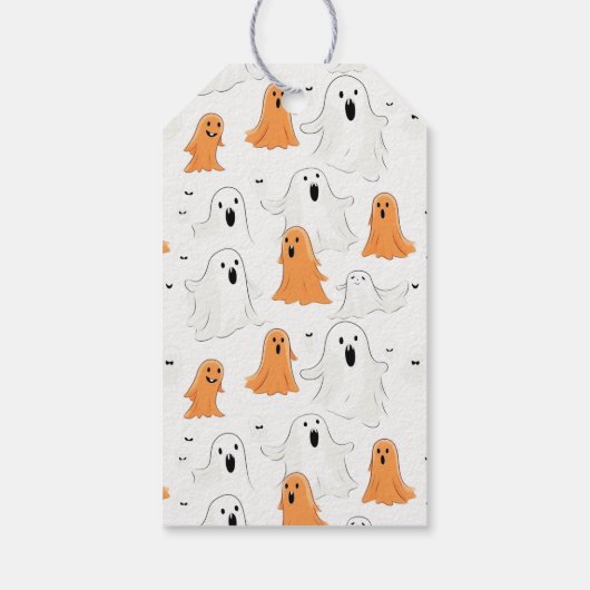 Leuke cartoonachtige geesten gepersonaliseerd Happ Cadeaulabel (Achterkant)