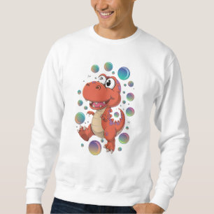 Leuke Cartoonish Oranje Dinosaurus Sweatshirt voor