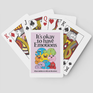 Leuke cartoons met een fatsoenlijk gezicht en emot pokerkaarten