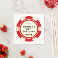 Leuke Casino Poker Chip in Rood en Cream Verjaarda