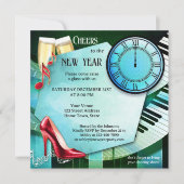 Leuke champagne dans nieuwjaarsavond uitnodiging (Voorkant)