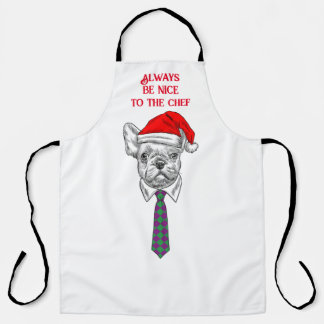  leuke chef-kok met hond en Santa hat Schort
