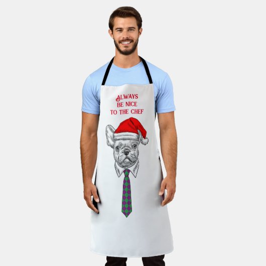  leuke chef-kok met hond en Santa hat Schort (Gedragen)