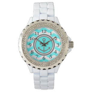 Leuke Chevron Anker Glimlach Horloge