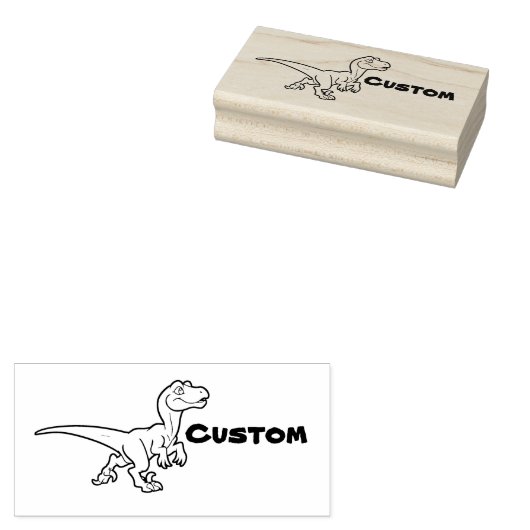 Leuke chibi raptor 082018 rubberstempel (Gestempeld)