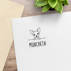 Leuke Chihuahua Hond Aangepaste Naam Rubberstempel