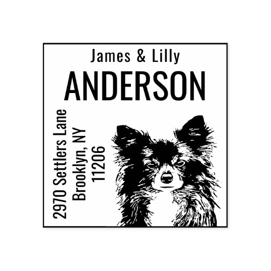 Leuke Chihuahua retouradres Rubberstempel Rubberstempel (Afrduk)