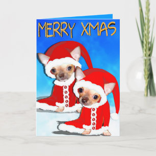 Leuke Chihuahua Santa Feestdagen Kaart