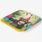 Leuke Chimpanzee Kind Wild Oerwoud Monkey Verjaard Papieren Bordje (Gebogen)