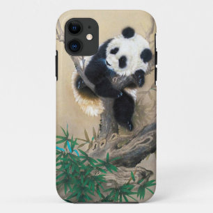 Leuke Chinese schattige zoete pluizige pandabeer b iPhone 11 Hoesje