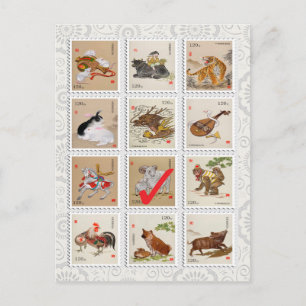 Leuke Chinese Zodiac Happy Birthday Gelukkig Nieuw Feestdagenkaart