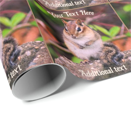 Leuke Chipmunk Dierlijke Natuur Gepersonaliseerd Cadeaupapier (Rol Hoek)