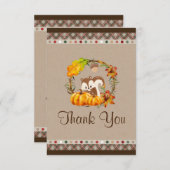 Leuke Chipmunk en Pumpkin Baby shower Bedankt (Voorkant / Achterkant)