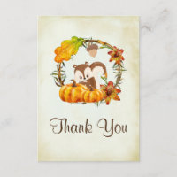 Leuke Chipmunk en Pumpkin Baby shower Bedankt
