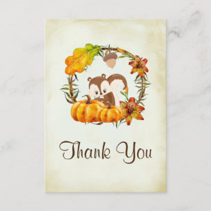 Leuke Chipmunk en Pumpkin Baby shower Bedankt