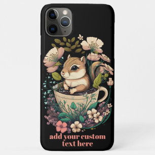 Leuke Chipmunk in Cup Wildflower Cottagecore Custo iPhone 11 Pro Max Hoesje