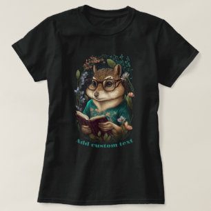 Leuke Chipmunk Lees boek wildflower, Chipmunk lief T-shirt