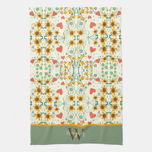 Leuke chique bloemenstijlvolle Daisy aangepaste mo Theedoek (Verticaal)