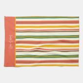 Leuke chique bloemenstijlvolle streep aangepaste o theedoek (Horizontaal)