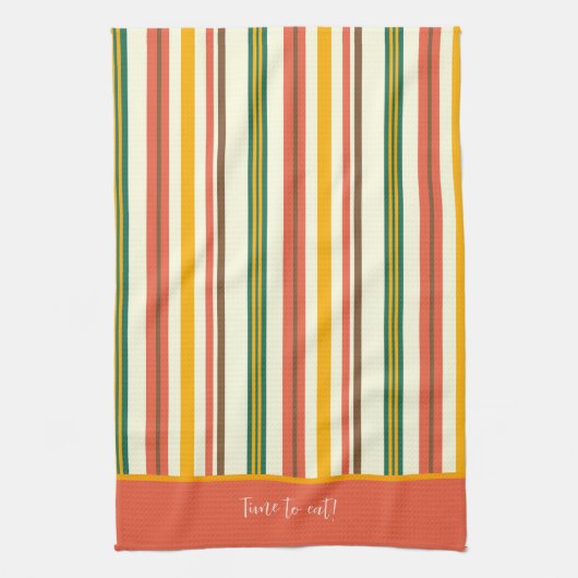 Leuke chique bloemenstijlvolle streep aangepaste o theedoek (Verticaal)