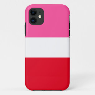Leuke chique helder roze sportief rood wit brede s iPhone 11 hoesje