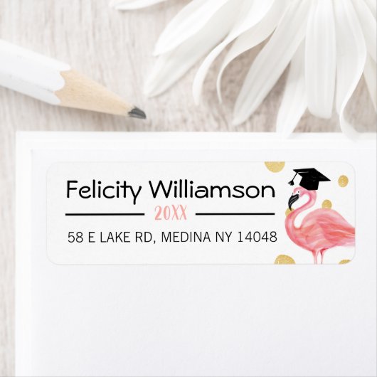 Leuke chique Schattigee trendy roze flamingo afstu Etiket (Insitu)