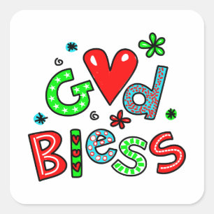 Leuke Christelijke God zegene begroeting tekst exp Vierkante Sticker