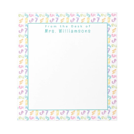 Leuke Cijferpatroon - Van de Bureaublad van de Ler Notitieblok (Voorkant)