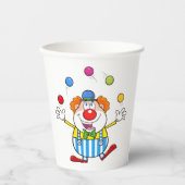 Leuke circus clown jongleren ballen papieren bekers (Voorkant)