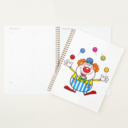 Leuke circus clown jongleren ballen planner (Display)