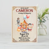 Leuke circusdieren kaart (Staand voorkant)