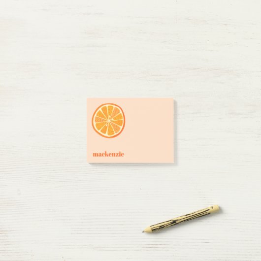 Leuke Citrus Sinaasappel Slice Gepersonaliseerde A Post-it® Notes (Op bureau)