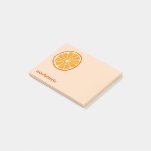 Leuke Citrus Sinaasappel Slice Gepersonaliseerde A Post-it® Notes (Schuin)