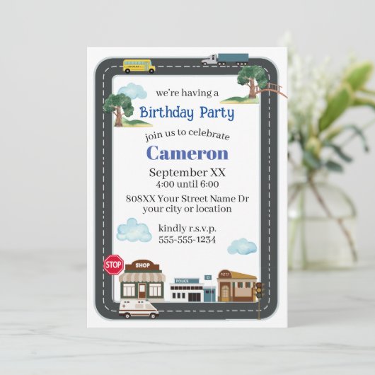 Leuke City Scene Transportation Road Kaart (Staand voorkant)