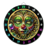 Leuke clown met ballonnen Dartboard voor feestzale Dartbord (Voorkant)