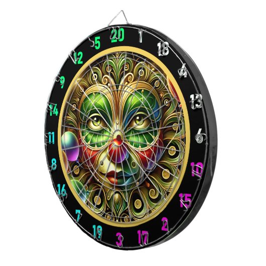 Leuke clown met ballonnen Dartboard voor feestzale Dartbord (Voorkant Rechts)