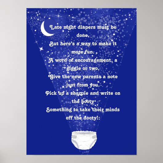 Leuke Co-ed luier Baby shower activiteit Poster (Voorkant)