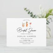 Leuke Cocktail Bridal Douche uitnodiging (Staand voorkant)
