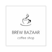 Leuke coffeeshop Business Minimalist Rubberstempel (Afrduk)