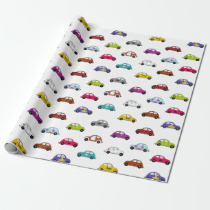 Leuke compacte auto's in retro stijl cadeaupapier
