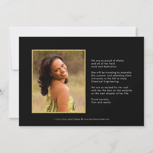 Leuke Confetti EDITABLE KLEUR Afstuderen Uitnodigi Aankondiging (Achterkant)