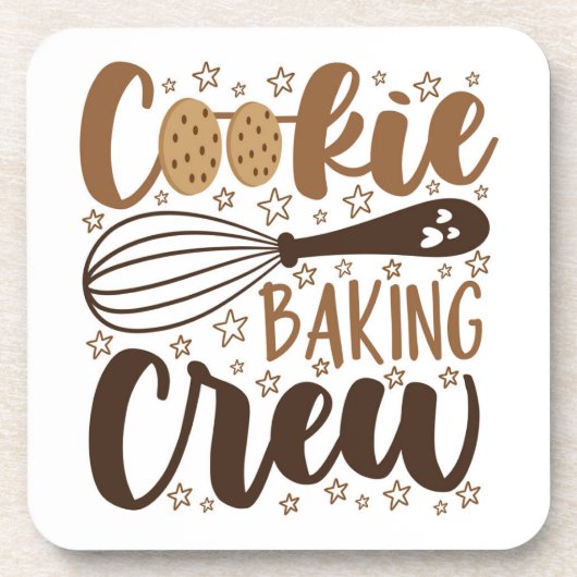 Leuke Cookie Baking Crew Design Bier Onderzetter (Voorkant)