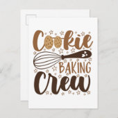 Leuke Cookie Baking Crew Design Briefkaart (Voorkant / Achterkant)