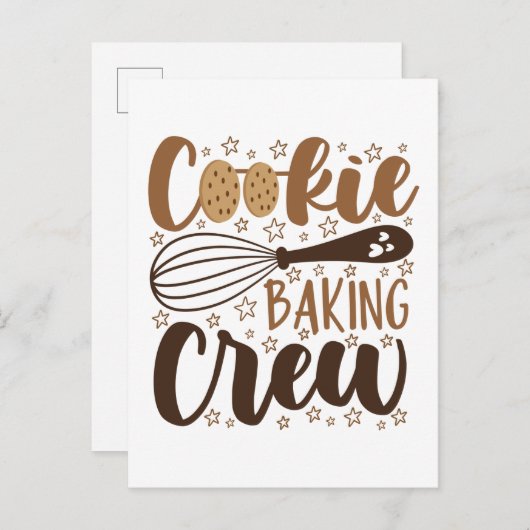 Leuke Cookie Baking Crew Design Briefkaart (Voorkant / Achterkant)
