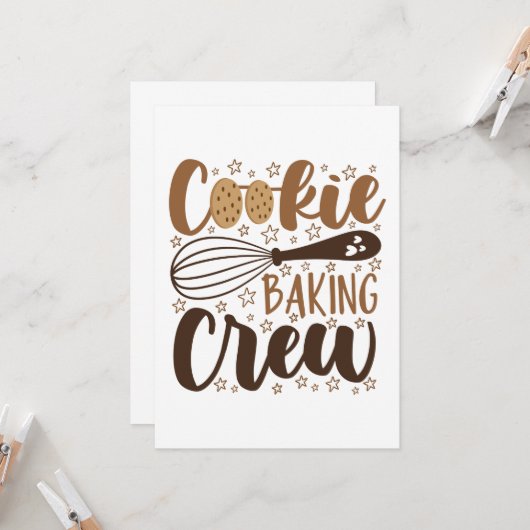Leuke Cookie Baking Crew Design Kaart (Voorkant / Achterkant in situ)