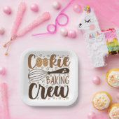 Leuke Cookie Baking Crew Design Papieren Bordje (Feest)